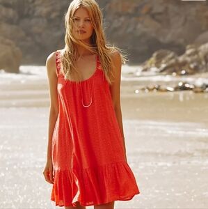 Anthropologie Coral Embroidered TunicTop